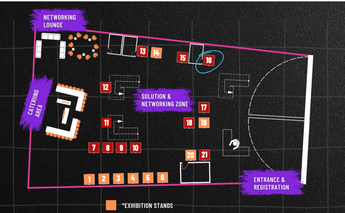 TFEST24 Expo Map showing where to find Penta Search Group